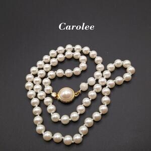 Carolee Faux Pearls Necklace, 19 Inches, 6mm Beads, Hand Knotted, 90s